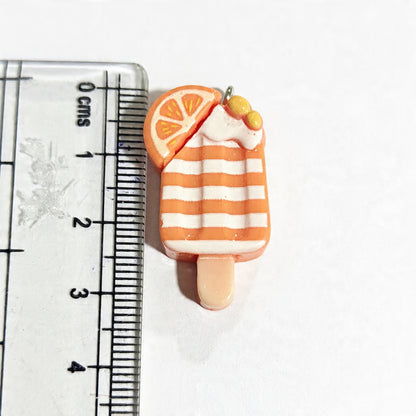 RM02J Orange Ice Cream Popsicle Resin Charm ( 1 PC )