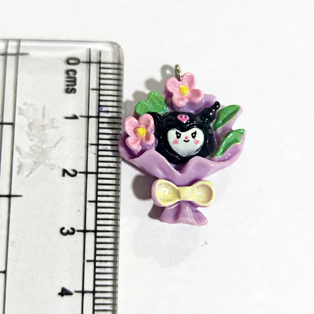 RM03A Kuromi Floral Bouquet Resin Charm ( 1 PC )