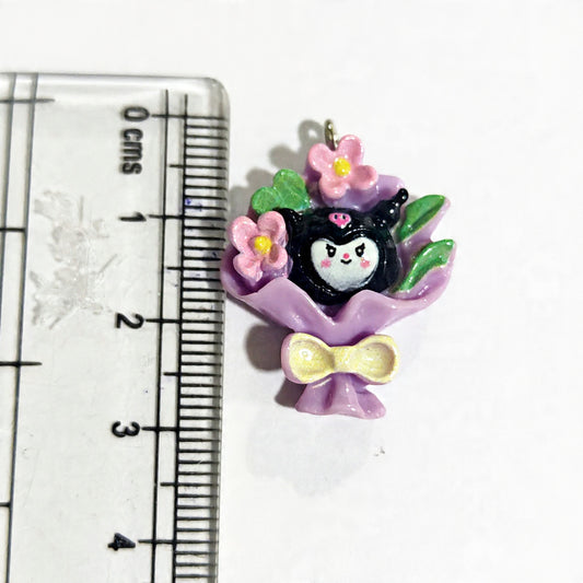 RM03A Kuromi Floral Bouquet Resin Charm ( 1 PC )