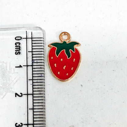 EC04K Strawberry Enamel Charm ( 1 pc ) High Quality Shine