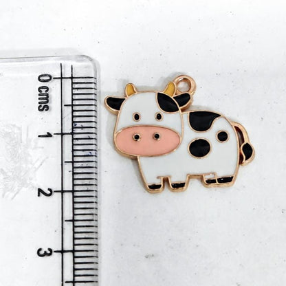 EC04A Kawaii Cow Enamel Charm ( 1 pc ) High Quality Shine