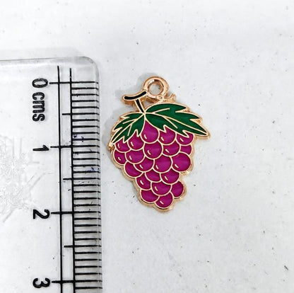 EC04D Grapes Enamel Charm ( 1 pc ) High Quality Shine