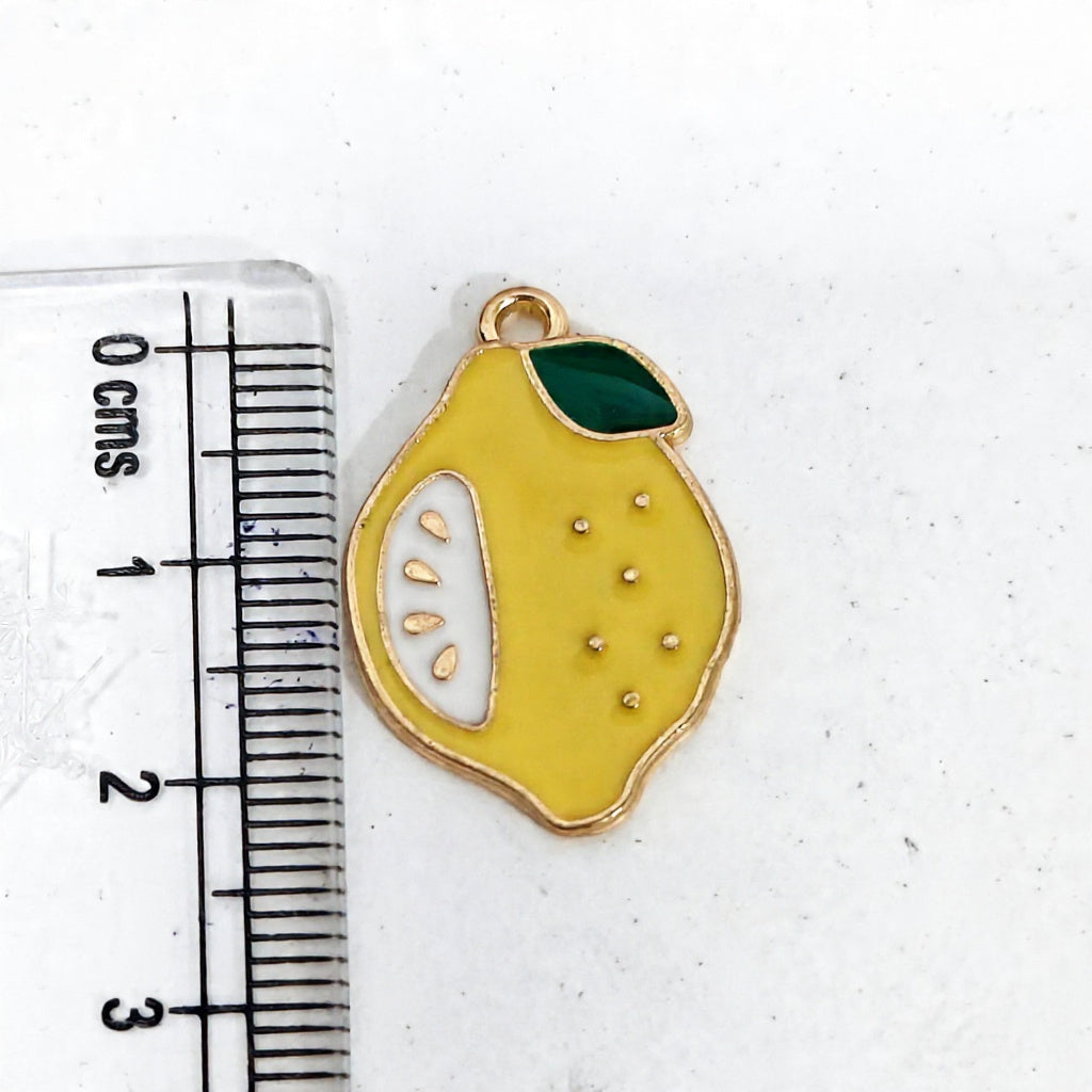 EC04V Lemon Enamel Charm ( 1 pc ) High Quality Shine