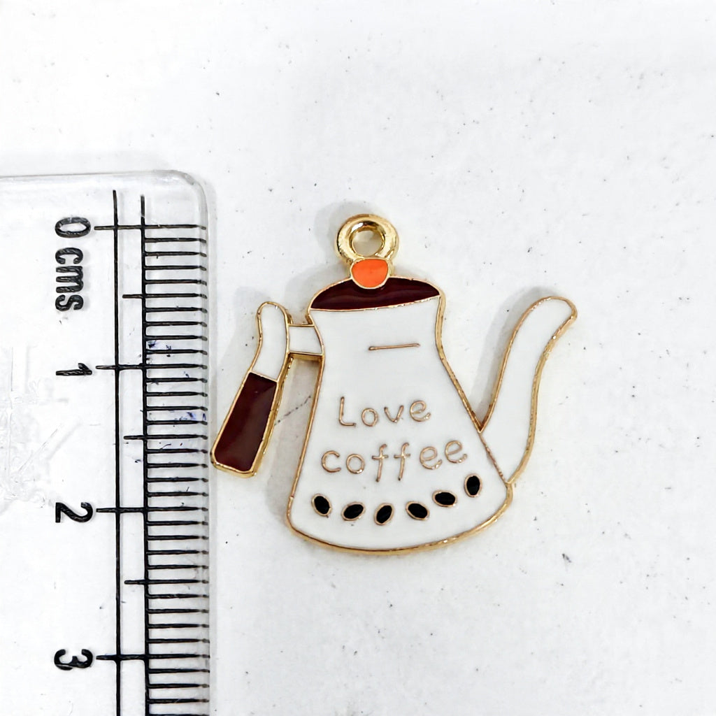 EC04U Coffee Pot Enamel Charm ( 1 pc ) High Quality Shine