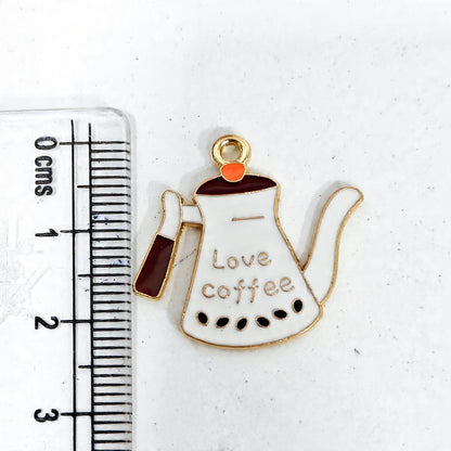 EC04U Coffee Pot Enamel Charm ( 1 pc ) High Quality Shine