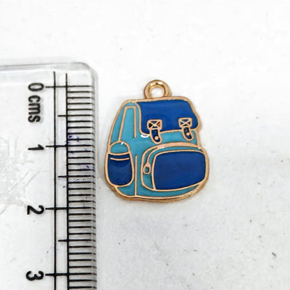 EC03X Blue Backpack Enamel Charm ( 1 pc ) High Quality Shine
