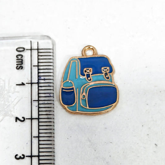 EC03X Blue Backpack Enamel Charm ( 1 pc ) High Quality Shine