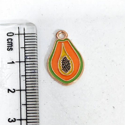 EC04N Papaya Enamel Charm ( 1 pc ) High Quality Shine
