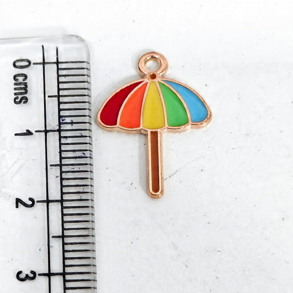 EC04T Beach Umbrella Enamel Charm ( 1 pc ) High Quality Shine