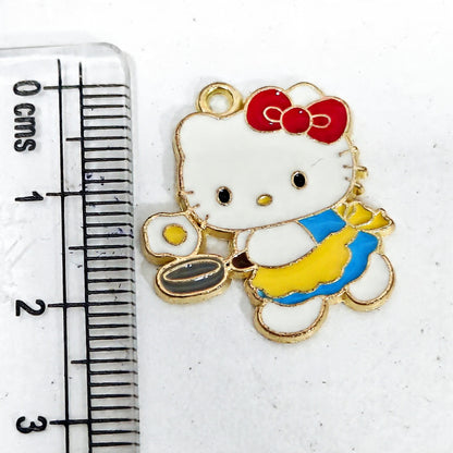 EC04W Chef Hello Kitty  Enamel Charm ( 1 pc ) High Quality Shine