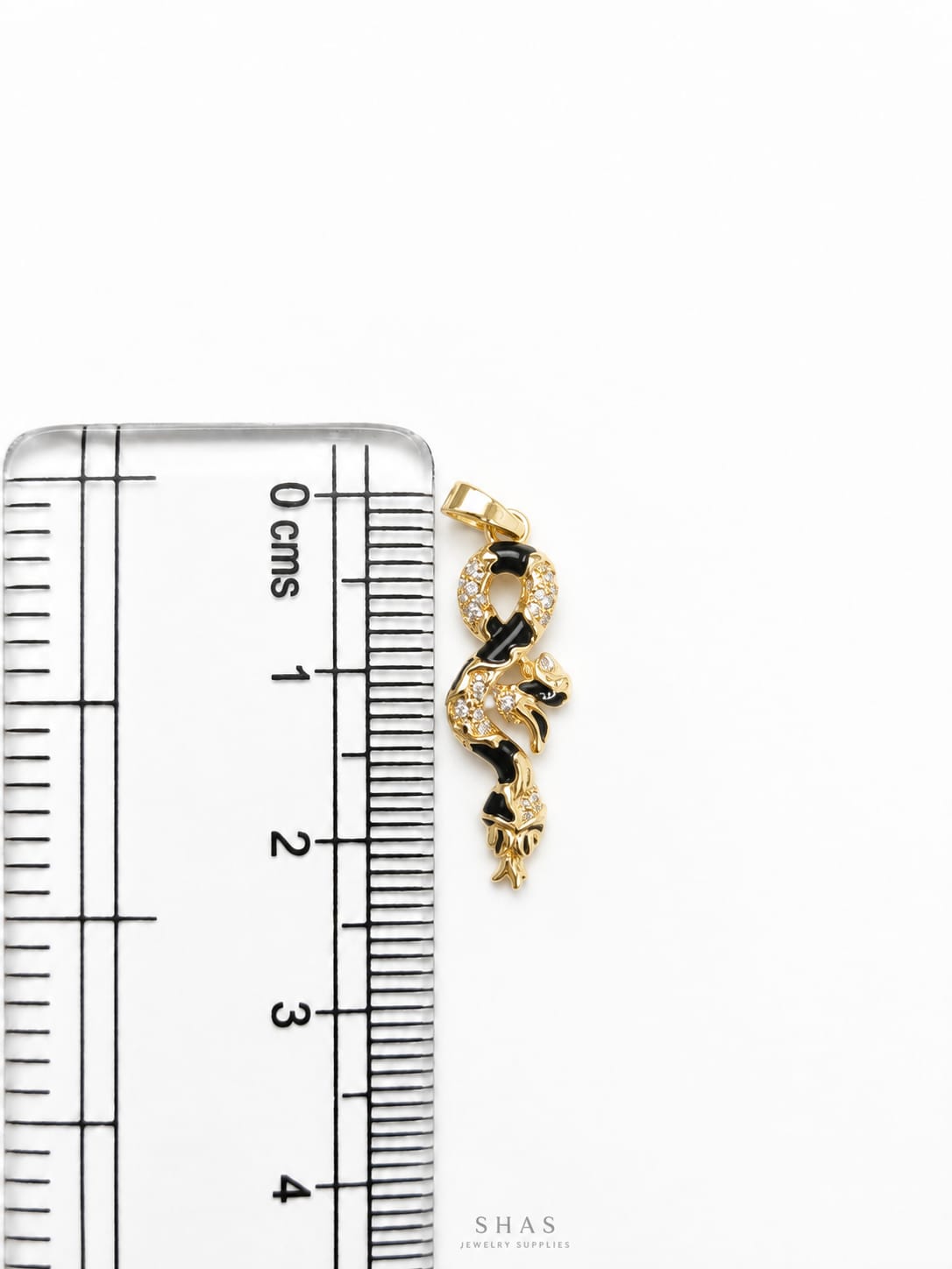 GPC19W Leopard Snake Zircon Pendant Charm ( 1 PC ) Premium Plated