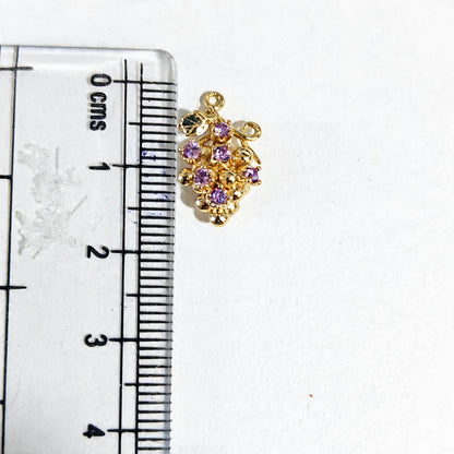 GPC20B Grapes Zircon Pendant Charm ( 1 PC ) Premium Plated