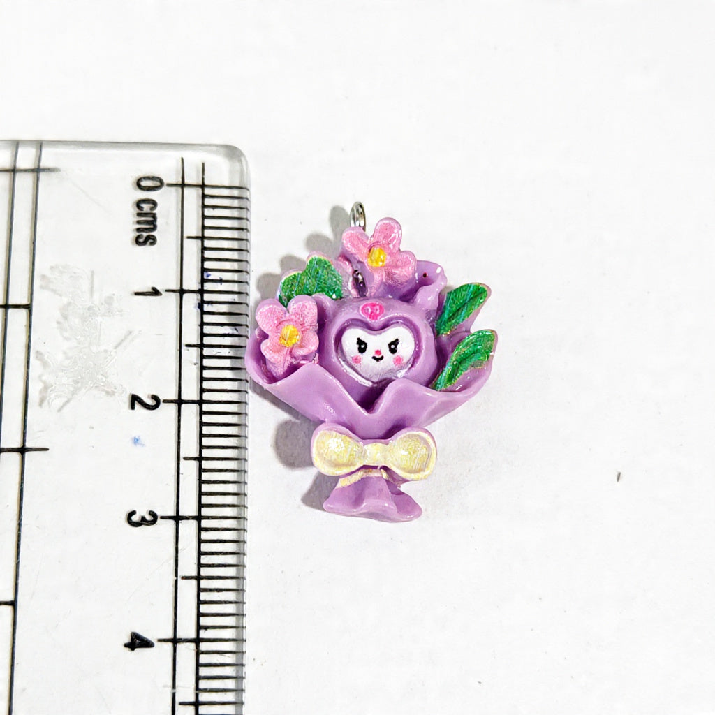 RM04E White Kuromi Bouquet Resin Charm ( 1 PC )