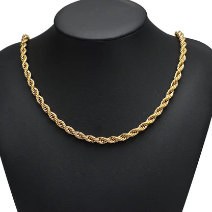 DIYS218 Twisted Rope Chain ( 1 feet ) 18k Gold PVD