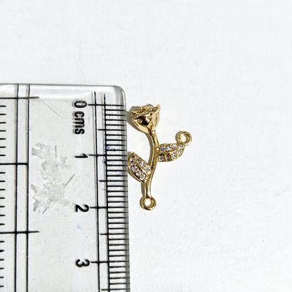 GPC20Q Rose Zircon Pendant Charm ( 1 PC ) Premium Plated