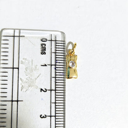 GPC20R Tiny Zircon Pendant Charm ( 1 PC ) Premium Plated