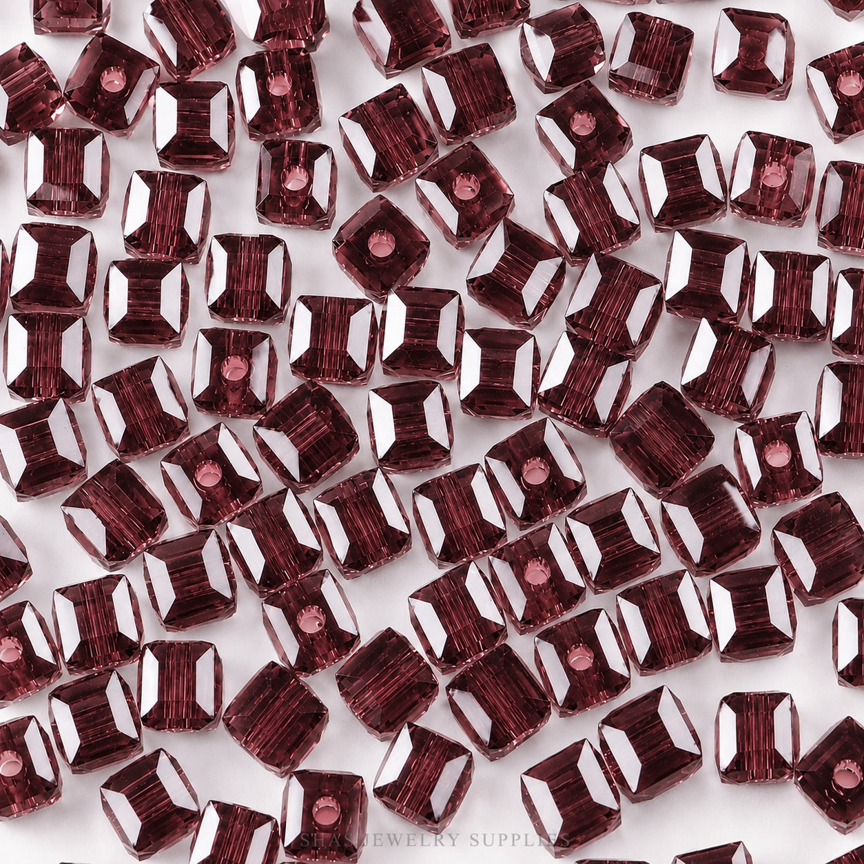 GB23 Cube Crystal Glass Beads ( 1 pc ) Lampwork Bead