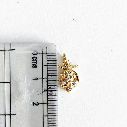 GPC21S Small Grapes Zircon Pendant Charm ( 1 PC ) Premium Plated