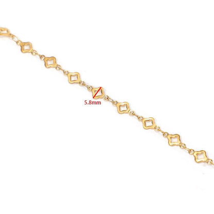 DIYS268 Clover Chain Gold ( 1 feet ) PVD Plated