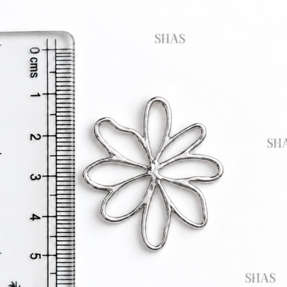 GPB02 Large Flower Bezel ( 1 pc ) Platinum