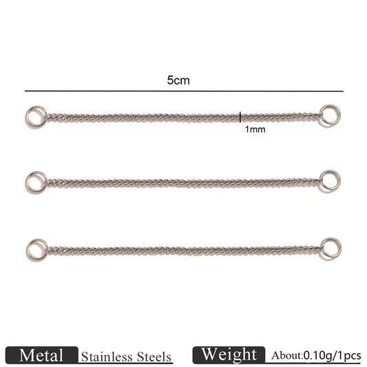 ES13 Chain Connector Silver ( 1 pc ) PVD Plated