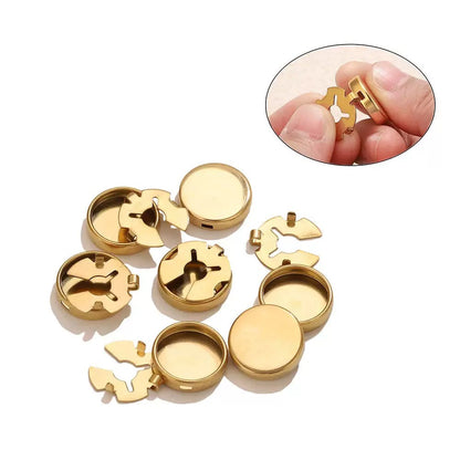 ES17 Round Snap Turtle Buckle 18k Gold ( 1 pc ) PVD Plated