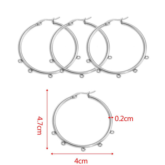 STS70 Hoop With Loops Stud Silver ( 1 pair ) PVD Plated