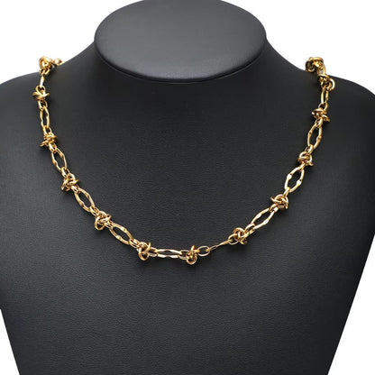 DIYS317 Large Lip knot chain 18k gold ( 1 feet )  PVD Plated