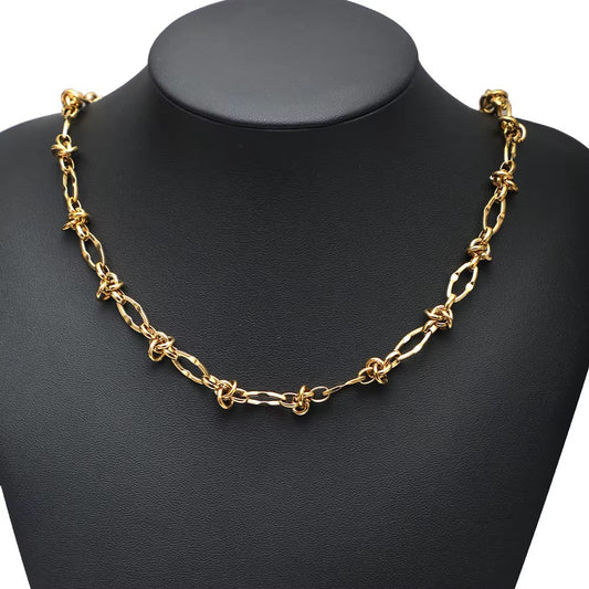 DIYS317 Large Lip knot chain 18k gold ( 1 feet )  PVD Plated