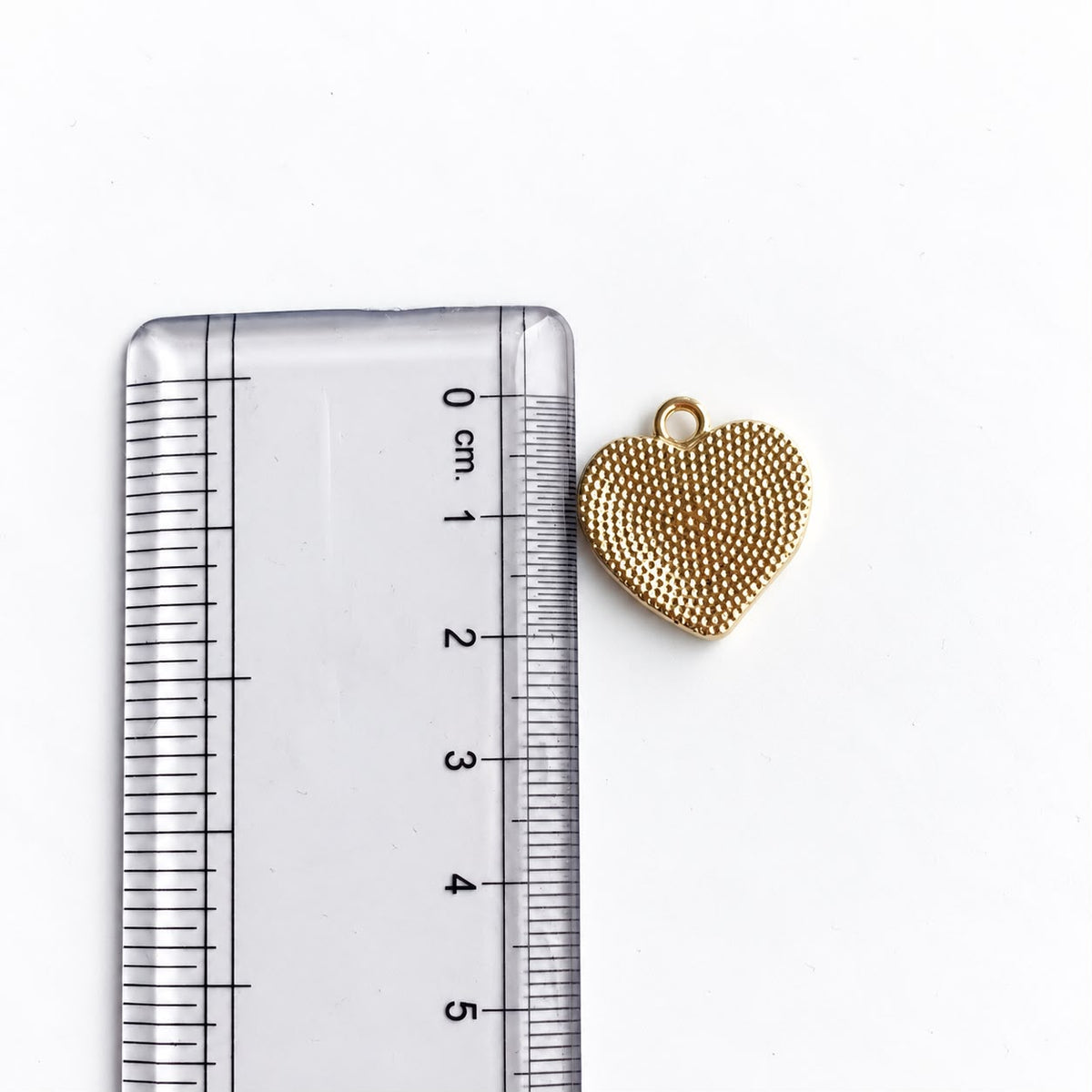 AC06J Textured Heart Gold Plated Charms ( 1 pc ) High Quality Alloy