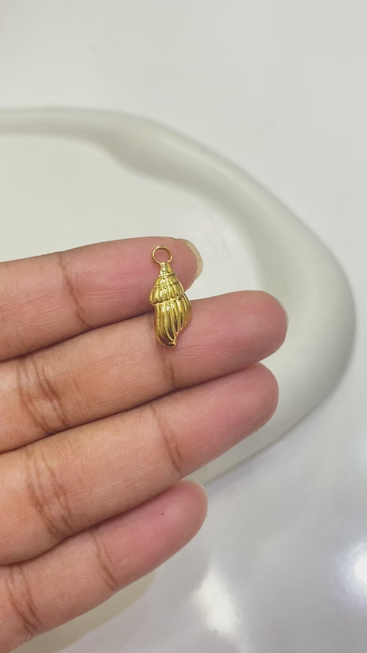 SS 1596 shell charm 18k gold plated stainless steel ( 1 pc ) - anti tarnish
