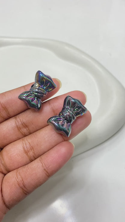 BBB 138 (A) Candy bow shiny irrediscent Acrylic bead (1PC)