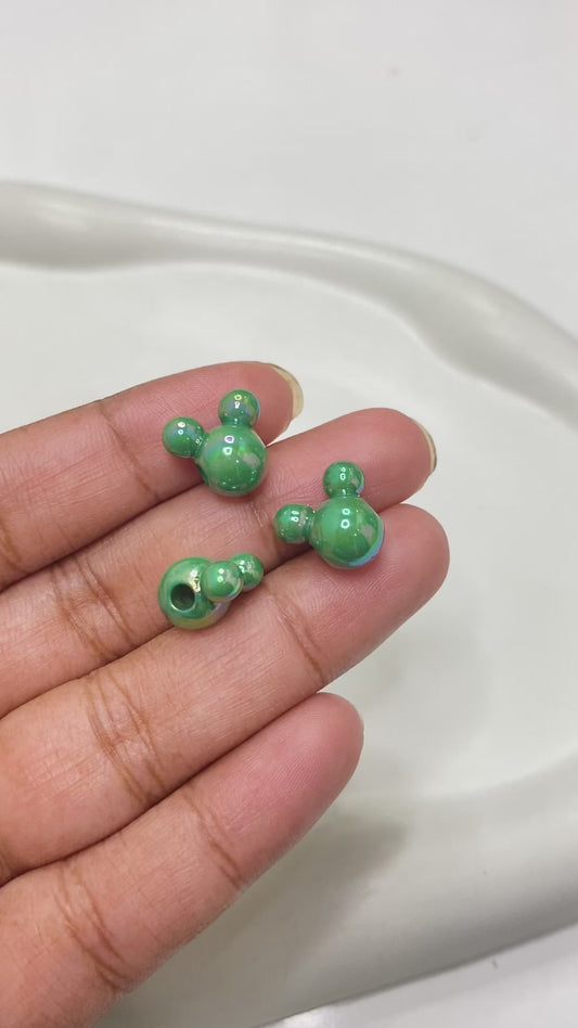 BBB 120 (A) Mickey uv plated shiny irrediscent Acrylic bead (1PC)