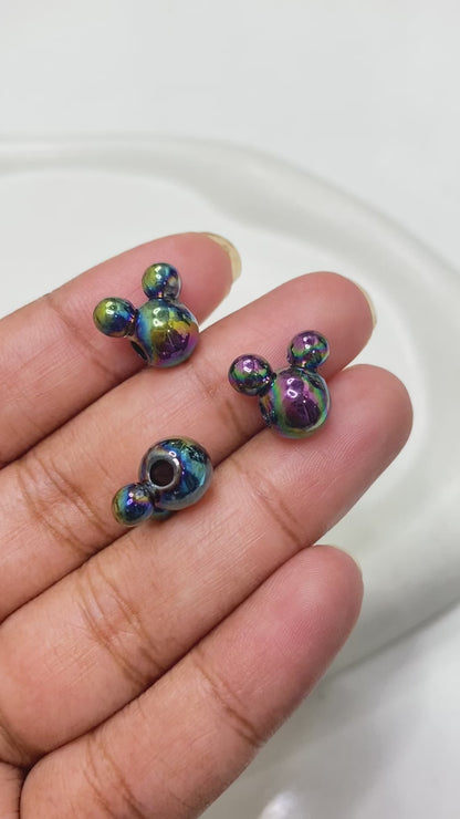 BBB 120 (L) Mickey uv plated shiny irrediscent Acrylic bead (1PC)