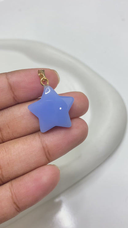 GB 1560 Blue Star glass pendant- per piece