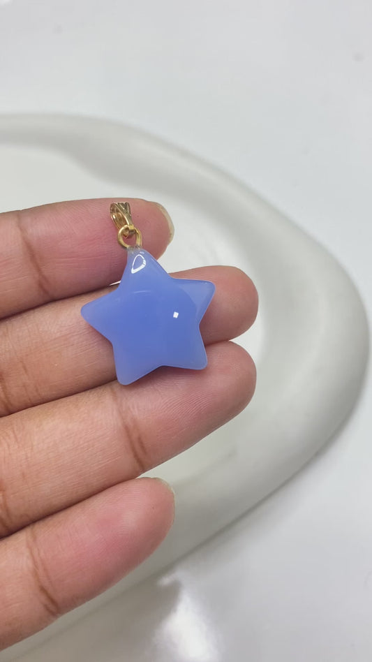 GB 1560 Blue Star glass pendant- per piece