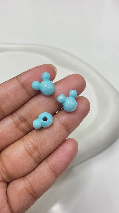 BBB 120 (I) Mickey uv plated shiny irrediscent Acrylic bead (1PC)