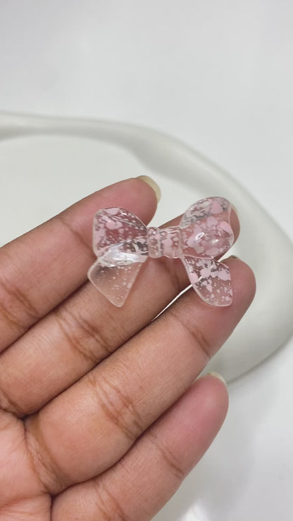 BBB 133 (B) Bow colour splashed uv plated Acrylic bead ( 1 pc )