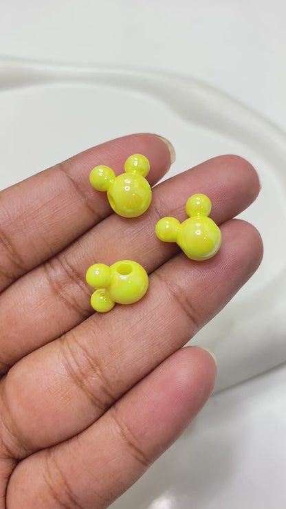 BBB 120 (F) Mickey uv plated shiny irrediscent Acrylic bead (1PC)