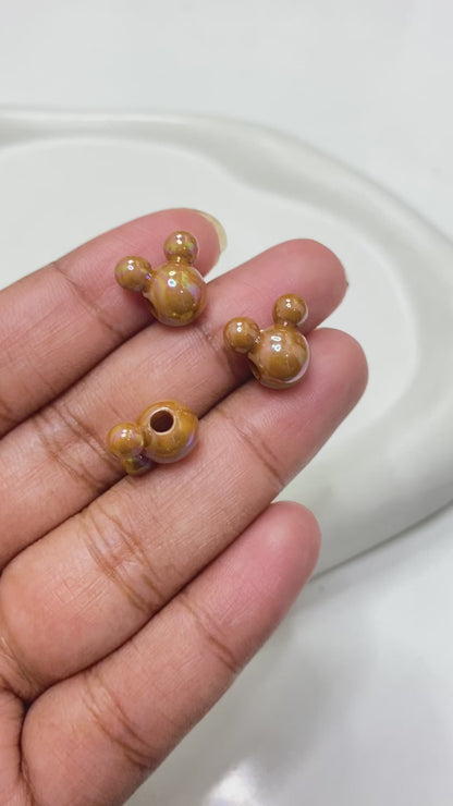 BBB 120 (E)Mickey uv plated shiny irrediscent Acrylic bead (1pc)