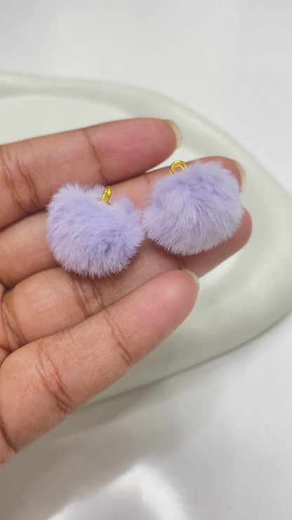 RM14A light purple Fluffy Pom Pom with hook ( 1 pc )