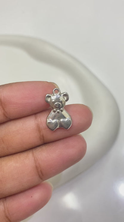 SC02C Bear silver PVD plated 316 stainless steel ( 1 pc ) - anti tarnish