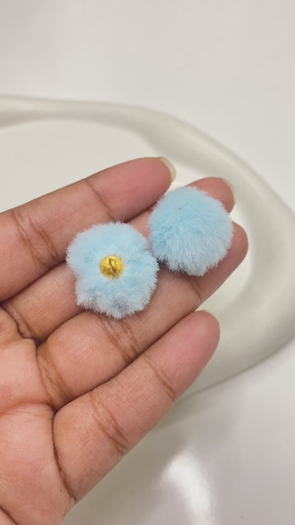 RM13Z light blue Fluffy Pom Pom with hook ( 1 pc )