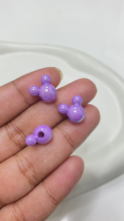 BBB 120 (B) Mickey uv plated shiny irrediscent Acrylic bead (1PC)
