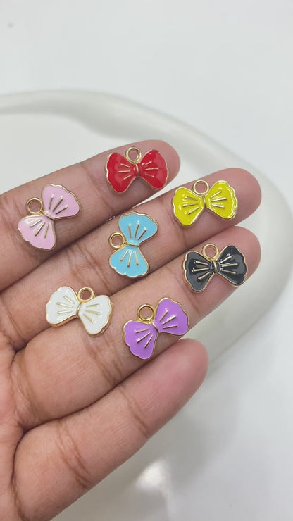 EC 1537  Bow enamel charm ( 1 pc )
