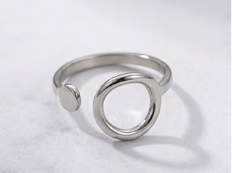 RSJ23E COMBO Adjustable Ring -  SLIVER PVD plated 316  stainless steel - Anti tarnish