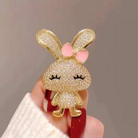 BR 31 SUPER CUTE BUNNY Zircon Brooch ( 1 PC ) Anti Resistant