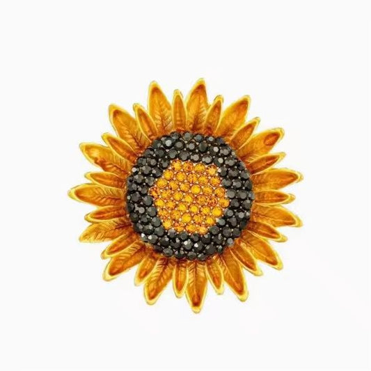 BR 30 BLACK DIAMOND SUNFLOWER Zircon Brooch ( 1 PC ) Anti Resistant