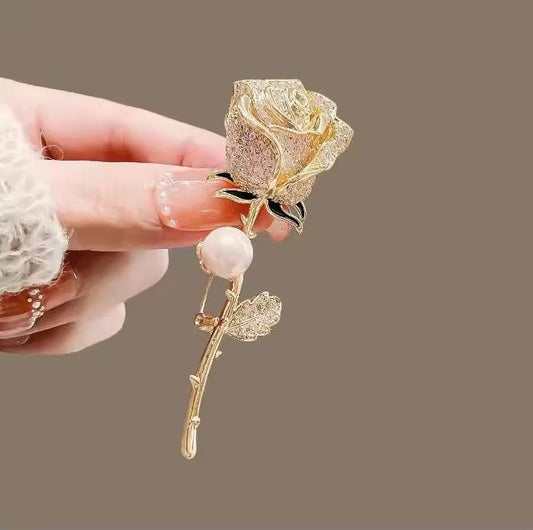 BR 32 MODERN ROSE Zircon Brooch ( 1 PC ) Anti Resistant