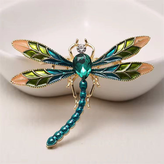 BR 37 GREEN DRAGONFLY Zircon Brooch ( 1 PC ) Anti Resistant